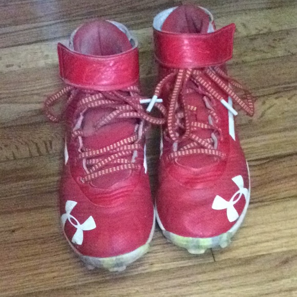 Under Armour Other - Used Bryce Harper red baseball cleats under armour
